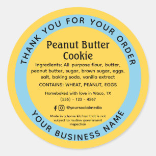 Light Yellow Cottage Law Food Ingredient Sticker