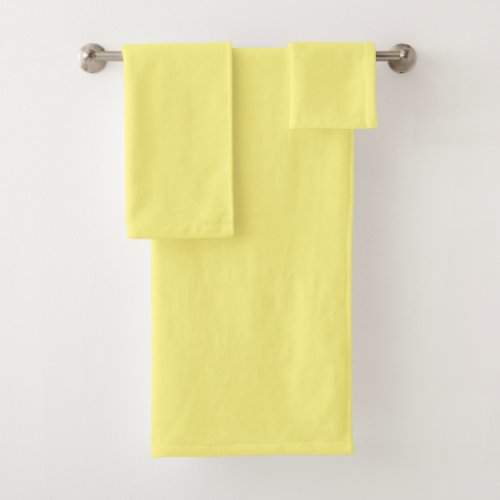 Light Yellow Custom Template Elegant Solid Color Bath Towel Set