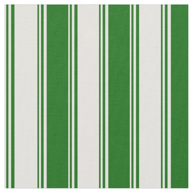 Light Yellow & Dark Green Striped Pattern Fabric (Close Up)