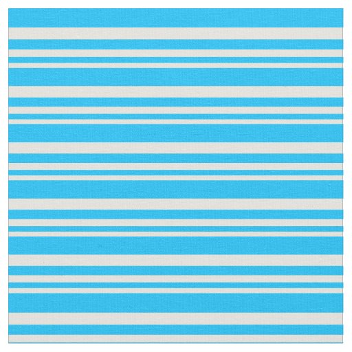 Light Yellow & Deep Sky Blue Stripes Fabric