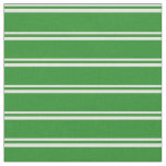 [ Thumbnail: Light Yellow & Forest Green Colored Stripes Fabric ]