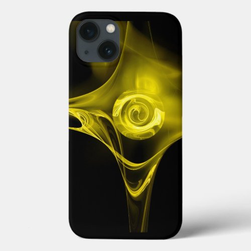 LIGHT YELLOW  FRACTAL ROSE iPhone 13 CASE