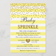 Light Yellow Gold Bee Stripe Neutral Baby Sprinkle Invitation