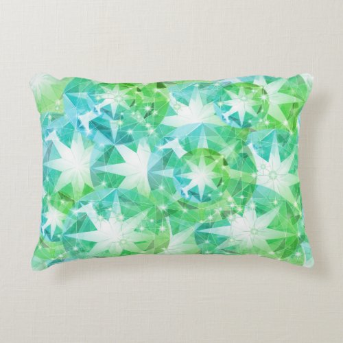 Light Yellow Green Emerald Crystal Art Accent Pillow