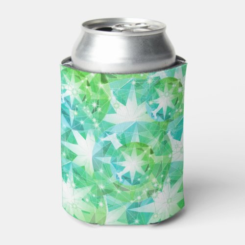 Light Yellow Green Emerald Crystal Art Can Cooler