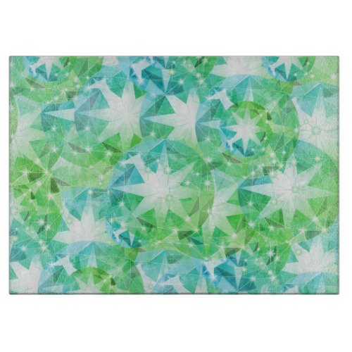 Light Yellow Green Emerald Crystal Art Cutting Board