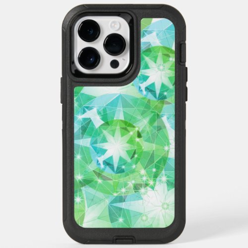 Light Yellow Green Emerald Crystal Art OtterBox iPhone 14 Pro Max Case