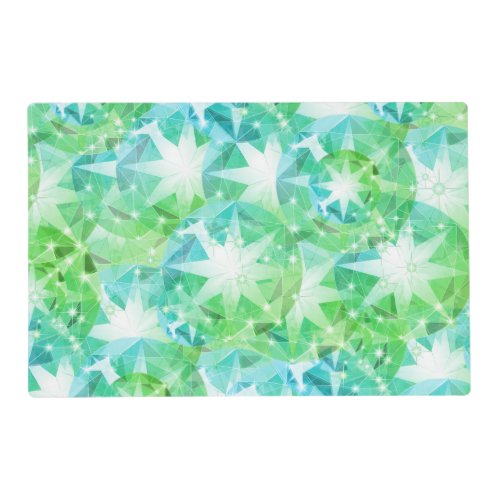 Light Yellow Green Emerald Crystal Art Placemat