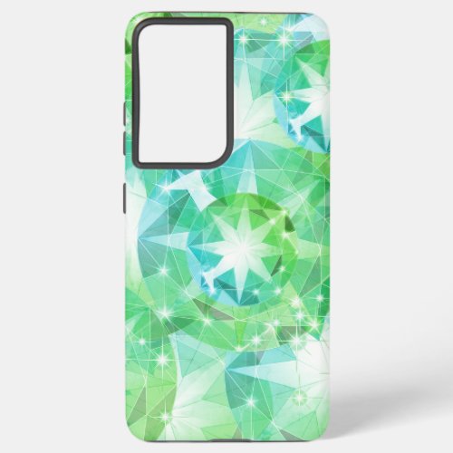 Light Yellow Green Emerald Crystal Art Samsung Galaxy S21 Ultra Case