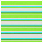 [ Thumbnail: Light Yellow, Green, Forest Green, and Cyan Lines Fabric ]