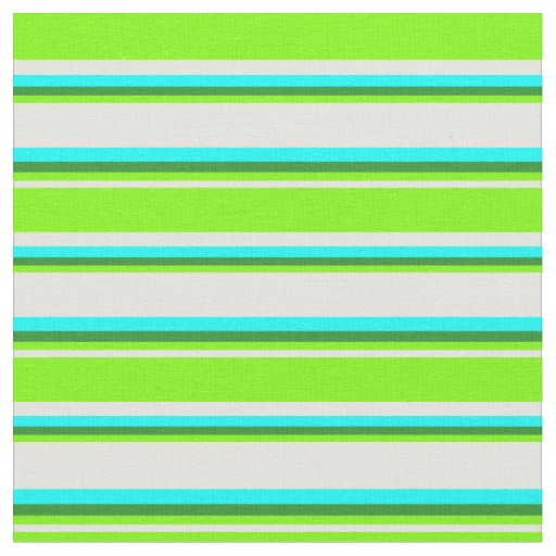 Light Yellow, Green, Forest Green, and Cyan Lines Fabric