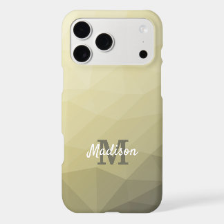 Light yellow grey ombre mesh pattern Monogram iPhone 17 Pro Max Case