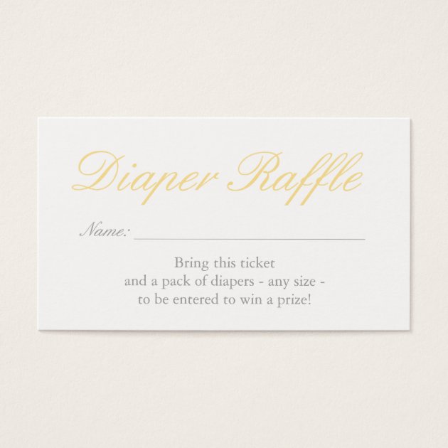 Light Yellow Hearts Diaper Raffle Invitation