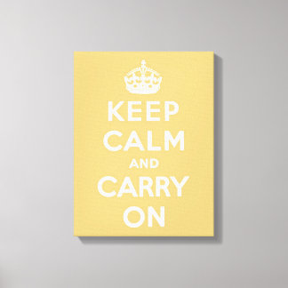 Light Yellow Keep Calm Canvas Print