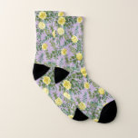 Light Yellow & Lilac Purple Rose Floral Wedding Socks<br><div class="desc">Beautiful Light Yellow & Lilac Purple peony & rose floral wedding invitations with abundant greenery.  Perfect for a floral theme or traditional white wedding in the Spring or Summer.  Customize the color and text to make this wedding invite your own!</div>