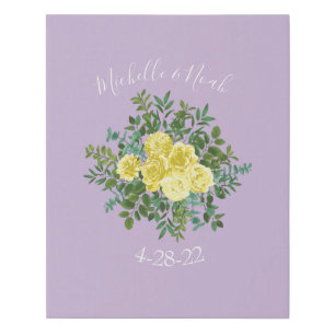 Light Yellow Lilac Purple Wedding Signature Canvas