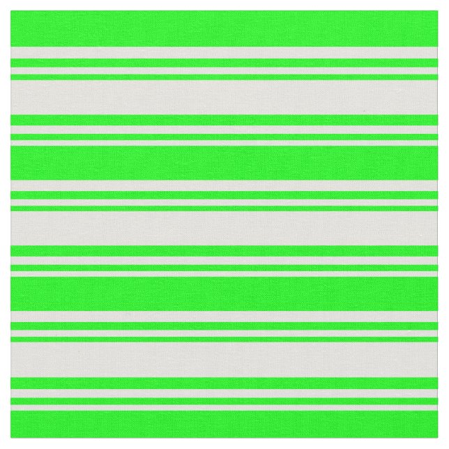 Light Yellow & Lime Lined/Striped Pattern Fabric (Close Up)