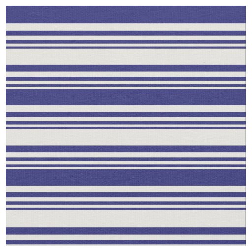 Light Yellow & Midnight Blue Colored Lines Fabric