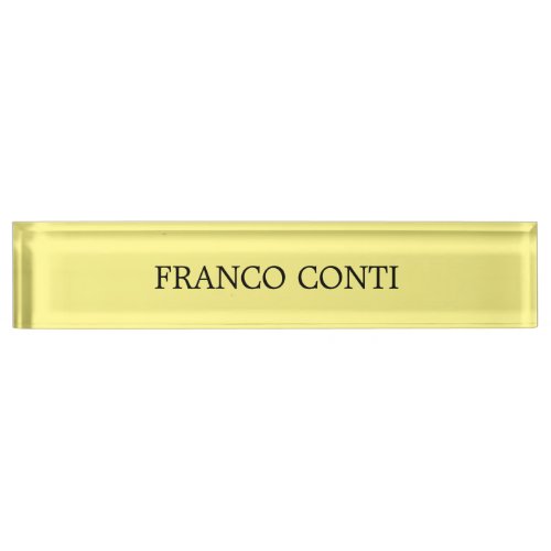 Light Yellow Minimalist Plain Modern Desk Name Plate