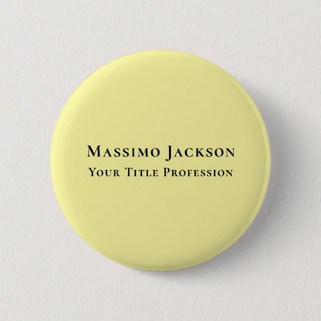 Light Yellow Plain Elegant Professional Modern Button (Front)