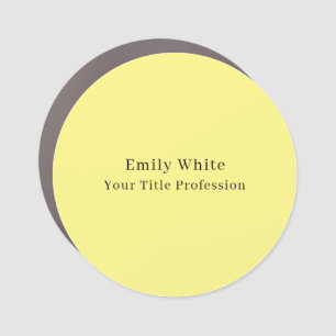 Light Yellow Plain Elegant Professional Modern Car Magnet