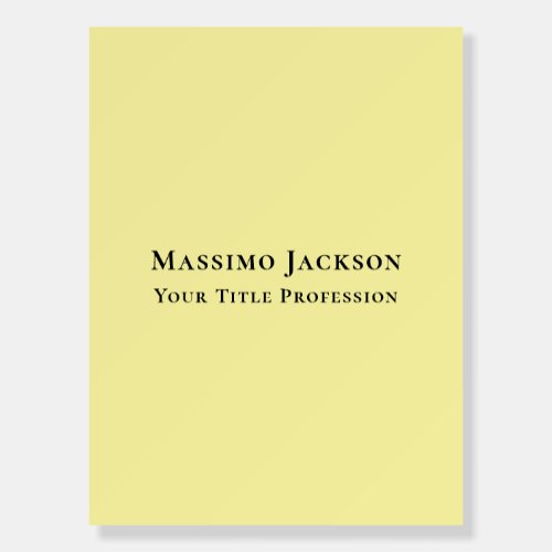 Light Yellow Plain Elegant Professional Modern Foam Board