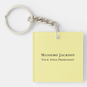 Light Yellow Plain Elegant Professional Modern Keychain