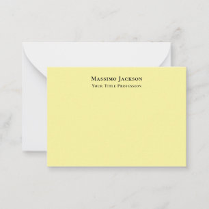 Light Yellow Plain Elegant Professional Modern Note Card