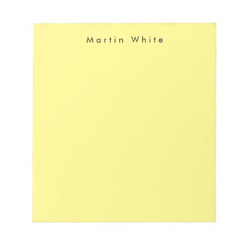 Light Yellow Plain Elegant Professional Modern Notepad