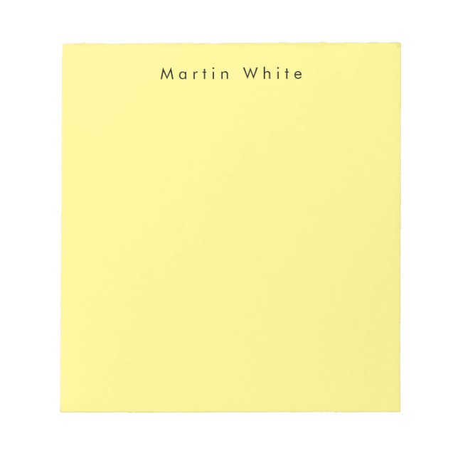 Light Yellow Plain Elegant Professional Modern Notepad (Front)