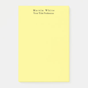 Light Yellow Plain Elegant Professional Modern Post-it Notes