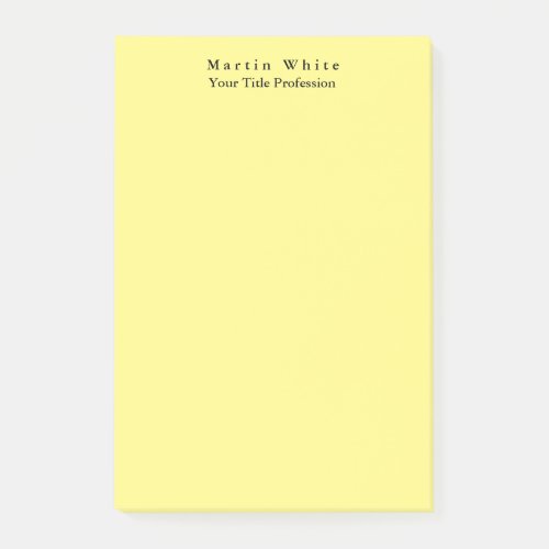 Light Yellow Plain Elegant Professional Modern Post_it Notes