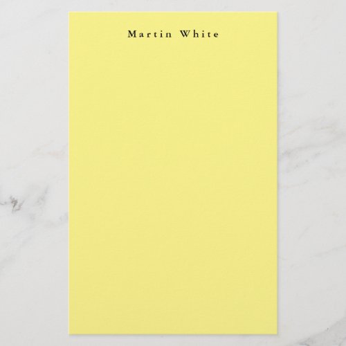 Light Yellow Plain Elegant Professional Modern Stationery