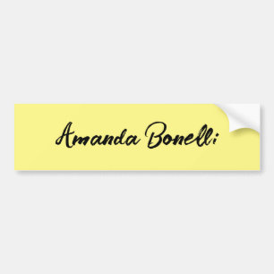 Light Yellow Plain Simple Minimalist Calligraphy Bumper Sticker