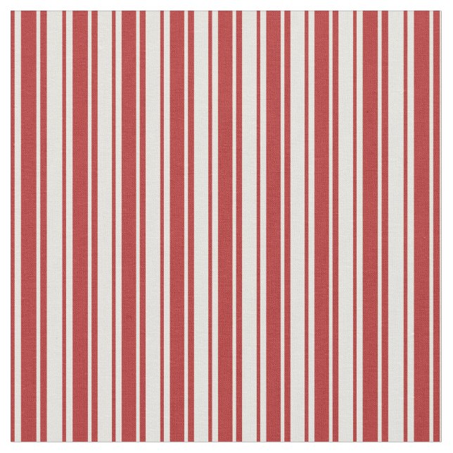 Light Yellow & Red Colored Striped Pattern Fabric (Close Up)