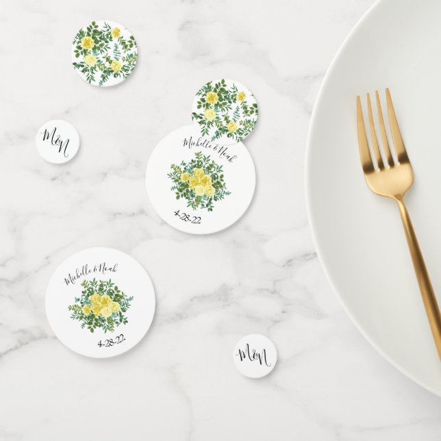 Light Yellow Rose Vintage Spring Wedding Confetti (Group)