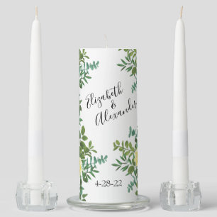 Light Yellow Rose Vintage Spring Wedding Unity Candle Set