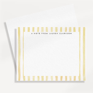 Light Yellow Watercolor Striped Note Card