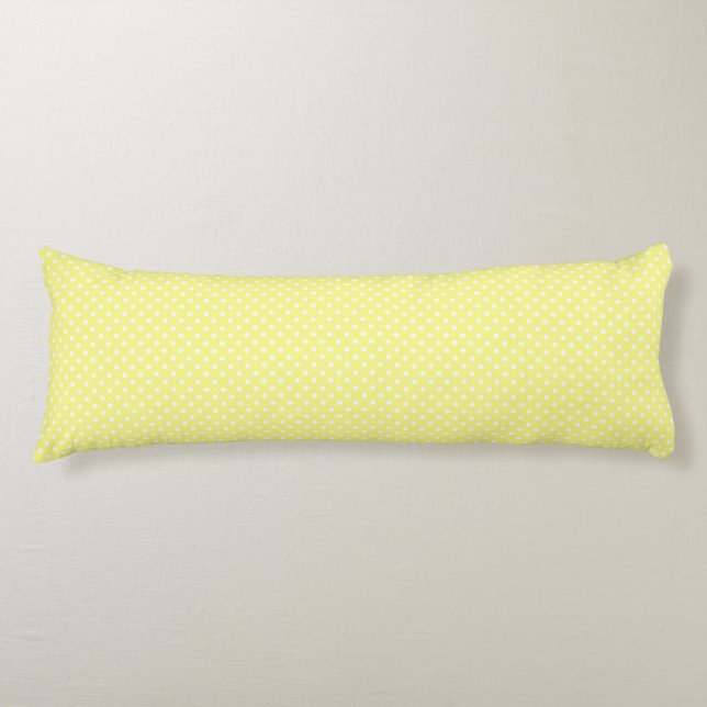 Light Yellow White Polka Dots Pattern Body Pillow (Front)