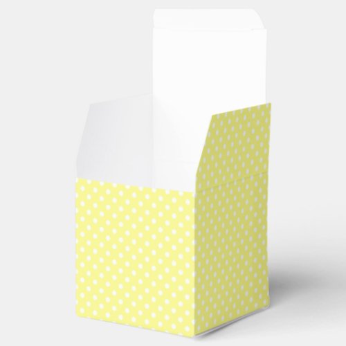 Light Yellow White Polka Dots Pattern Favor Boxes