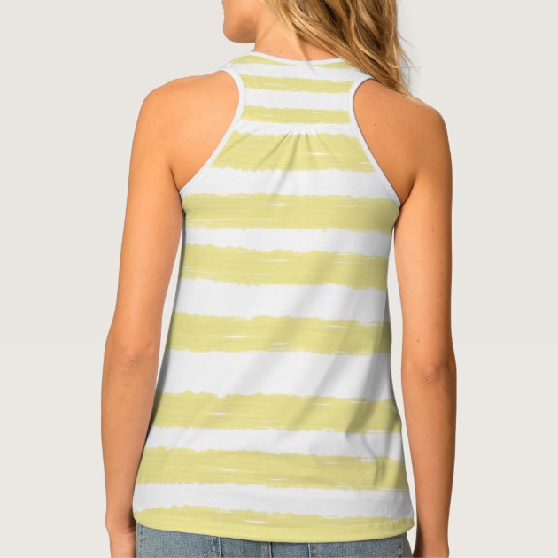 Yellow and white 2025 striped tank top