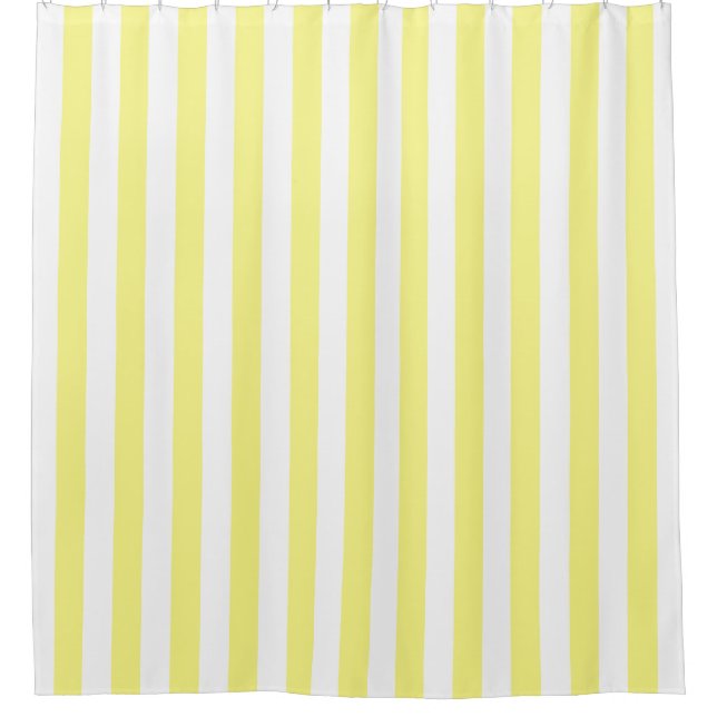 Light Yellow White Vertical Stripe NL #0 Shower Curtain (Front)