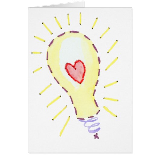 Lightbulb Bright Idea - Heart Cards (Front)