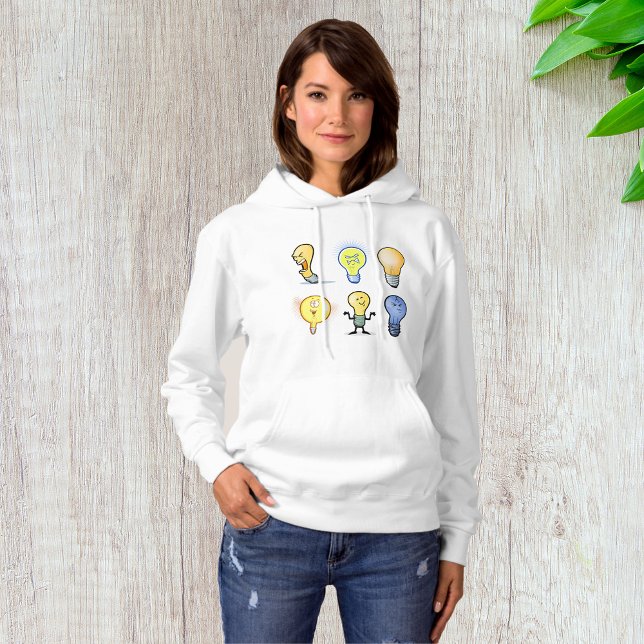 Lightbulb Characters Womens Hoodie (Creator Uploaded)