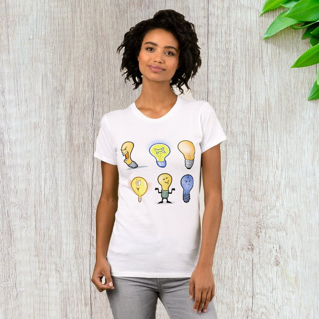 Lightbulb Characters Womens T-Shirt (Creator Uploaded)