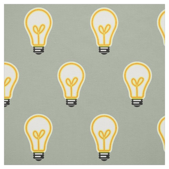 Lightbulb Glowing Bright Yellow Household Bulb Fabric