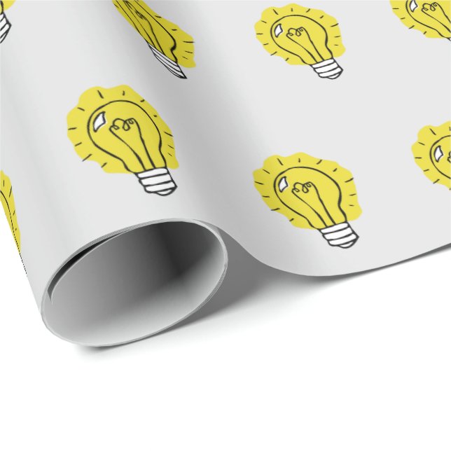 Lightbulb Idea Pattern Wrapping Paper (Roll Corner)