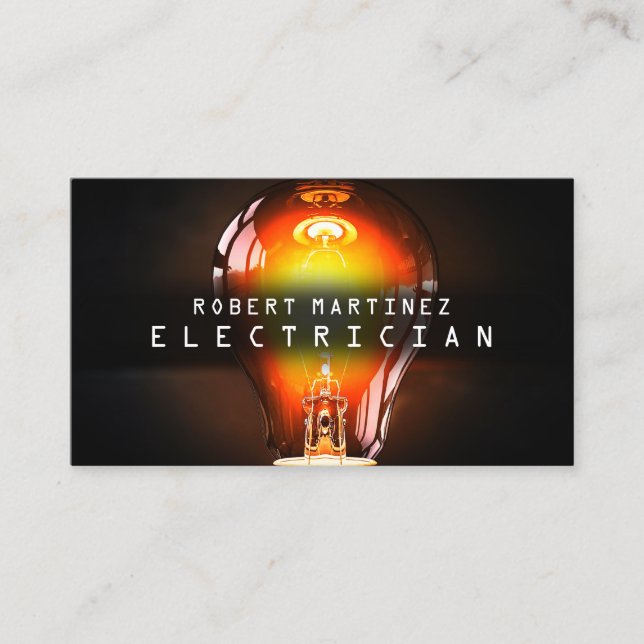 Lightbulb image cover electrical  business card (Front)