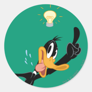 Lightbulb over DAFFY DUCK™'s Head Classic Round Sticker