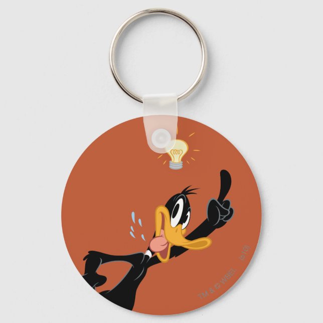 Lightbulb over DAFFY DUCK™'s Head Keychain (Front)